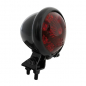Preview: LED - Rücklicht "Bates Style" / schwarz - rotes Glas / E-gepr.