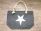 Preview: RB Tasche groß / grau / ca 54 b x 37 h cm / Stern-Design / Reißverschluss