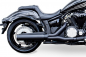 Preview: MILLER 2-1 Ocean Line L - Schalldämpfer - KAT / schwarz / Yamaha XVS 1300 A / EG-BE