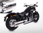 Preview: SALE: MILLER - Destiny - silber - 2-2 - SlipOn - Euro 5 / HD Softail - Standard / ab 107 CUI / EG-BE