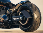 Preview: NEU 2024: seitl. BR - Kennzeichenh.- Komplett-Set - Medium Bull / schwarz / HD Softail FXDR ab 19 - 20 / Tüv