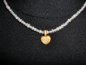 Preview: Perlenkette Collier / Goldschmiede Schmuck Bernd Wolf / Kette Herz Zirkonia