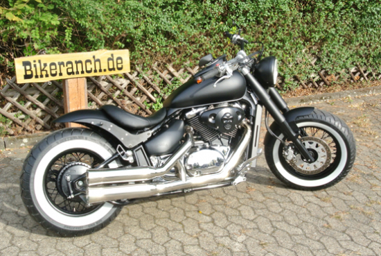 nur bei uns: Miller - KBS - Komplettanlage / silber poliert /// Suzuki VL 1500 Intruder / ab 2006 / mit KAT / EG-BE