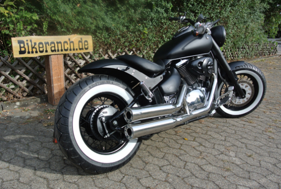 SALE: Falcon Double Groove / Komplettanlg. / ohne Kat / silber pol. / Suzuki VL / M 800 Intruder / EG-BE