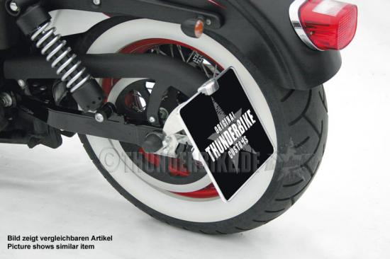 seitl. TB-Kennzeichenh. Kompl.-Set / black / für HD V-Rod Modelle / TÜV
