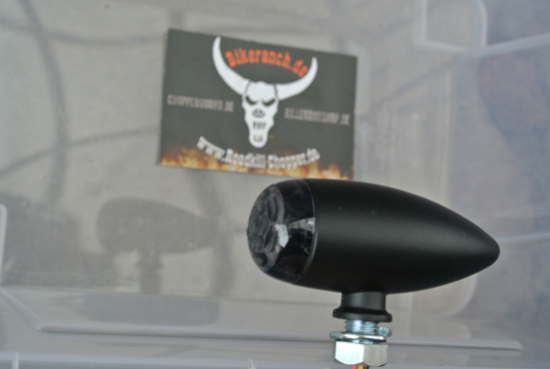 PW RÜCKLICHT / LED / MICRO BULLET / inkl. Bremsli. / schwarz / dunkles Glas / E-gepr.
