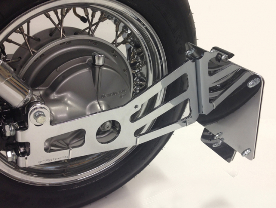 seitl. MB - Kennzeichenhalter Kompl.-Set / Chrom / Honda VT 1100 ACE C2 / SC32 / TÜV