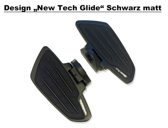 HH Sozius-Trittbretter / New Tech Glide schwarzmatt / Yamaha XV 535 Virago / 1 Paar