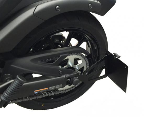 seitl. MB - Kennzeichenh. Kompl.-Set - schwarz - glanz / KAWASAKI Vulcan S / EN 650 A/D / TÜV