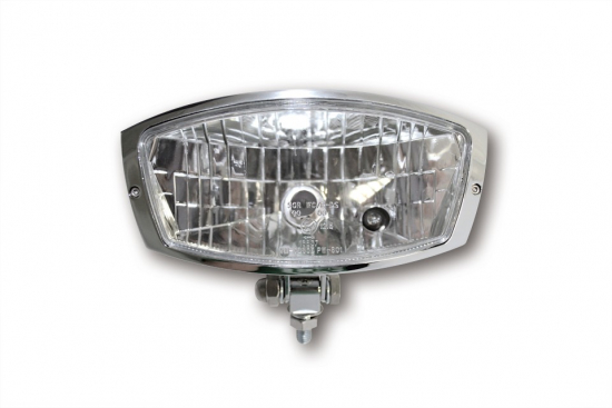 NEU: PW SCHEINWERFER OREGON / Chrom / klares Glas / Befestig. unten / E-Zeich.