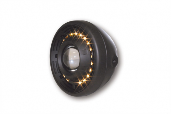 PW 7" SCHEINWERFER CYCLOPS / Schwarz / LED-Positionsl. / seitl. Befestg. / E-Zeich.