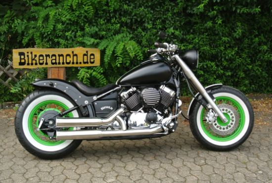 YAMAHA FAT-BLACK+GREEN-BOBBER-UMBAU