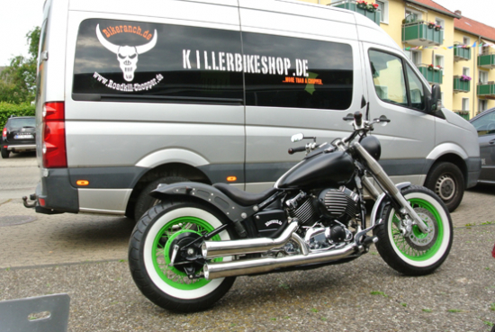 YAMAHA FAT-BLACK+GREEN-BOBBER-UMBAU