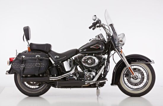 Falcon Double Groove Slip On / black / HD Softail Custom / 2007-2016 / EG-BE