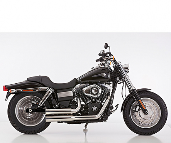 Falcon Double Groove Komplettanlg. / KAT / silber poliert / HD Dyna Fat Bob / ab 2008 / EG-BE