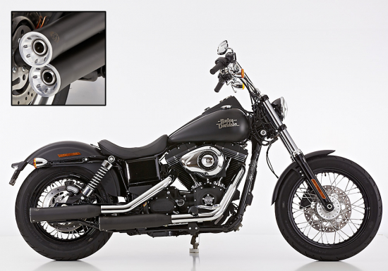 Falcon Double Groove - Slip On / black / HD Dyna Super Glide Custom / 06 - 16 / EURO 3 / EG.BE