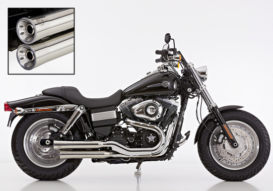 FALCON Double Groove SlipOn / VA poliert / HD Dyna Fat Bob / 2008- / EG-BE