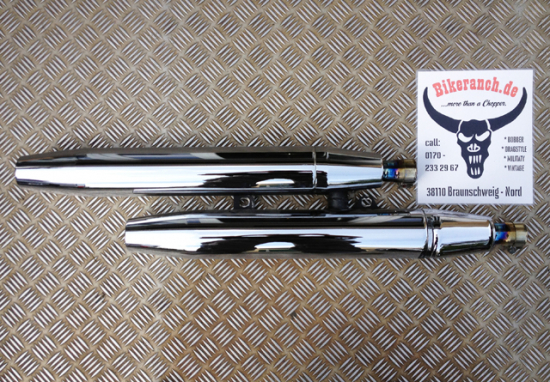 ORIGINAL - AUSPUFF - ENDTÖPFE / gebr. / YAMAHA XVS 1100 Custom + Classic / bis 2003