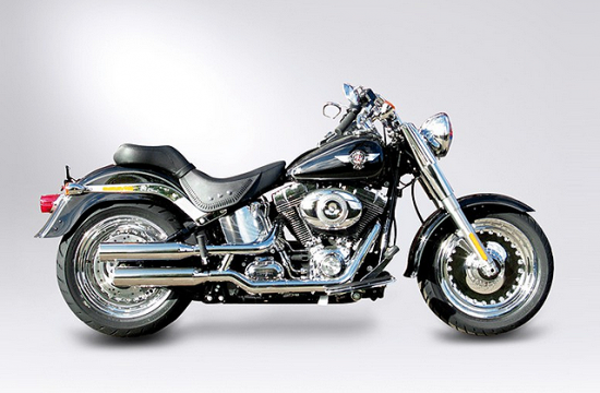 Sale: MILLER - Montana - silber - 2-2 SlipOn / HD Softail Blackline / EG-BE