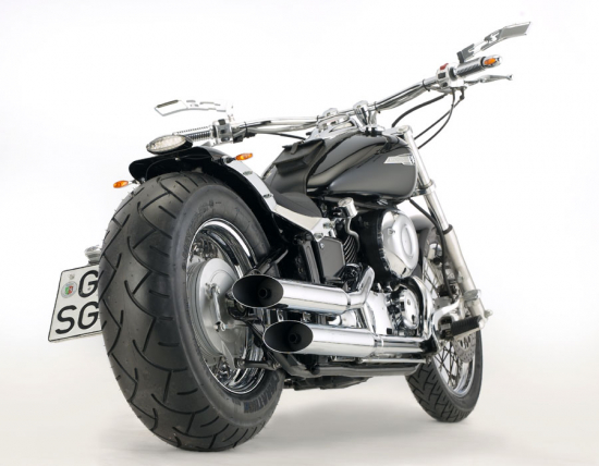 Preview: MB - HECKFENDER Stahlblech / inkl. Fenderstruts - schwarz / Yamaha XVS 650 / Tüv