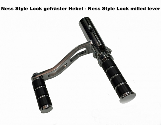 MB vorverl. Fußrasten / 22 cm / Ness Style gefräst / lang / schwarz glanz / SUZUKI VZR / M 1800 Intruder / ABE