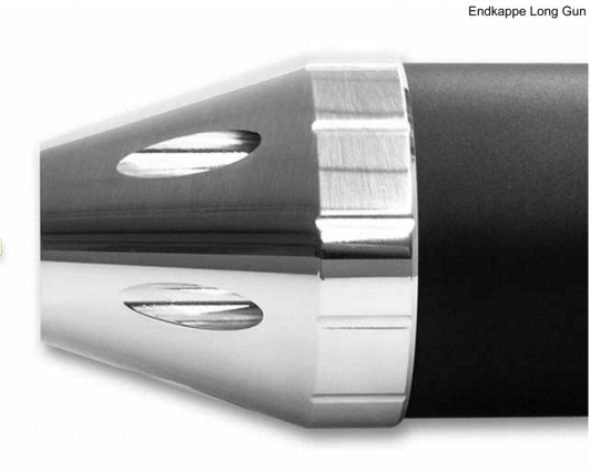 PENZL-RETRO-Auspuff-verstellbar. / silber / 400 / 490mm / Suzuki M 1800 / ABE