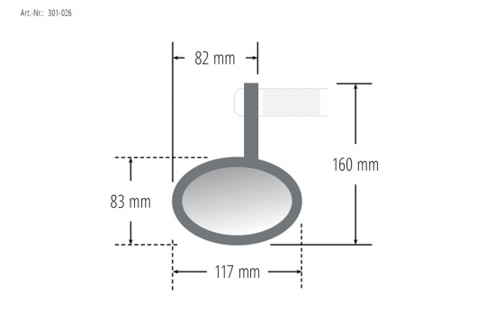 HS Lenkerendenspiegel / universal / CLASSIC / schwarz  / 1 Stck