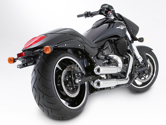 MILLER - El Paso - Komplettanlage / mit KAT / silber poliert / Suzuki M 1800 R + R2 + RT / EG - ABE