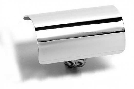 Preview: DO Hitzeschutzblech / Chrom / 100 x 65 mm / 38 - 64 mm Krümmer