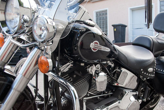 PENZL - Retro Line Auspuffset verstellb. / chrom / Harley Softail Deluxe / 07-16 /ABE