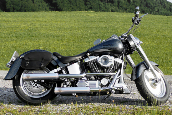 PENZL - Retro Line Auspuffset verstellb. / fein gebürstet / Harley Fat Boy S / 2016 /ABE