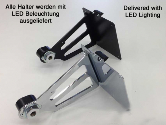 seitl. MB - Kennzeichenhalter Kompl.-Set - Chrom / Suzuki VZR - M 1800 / VL - M 1500 / TÜV