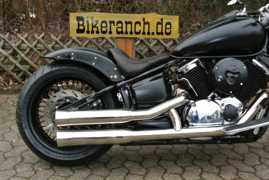 Falcon Double Groove Komplettanlg. / mit KAT / poliert / Yamaha XVS 950 Midnightstar - VN02 / EG-BE