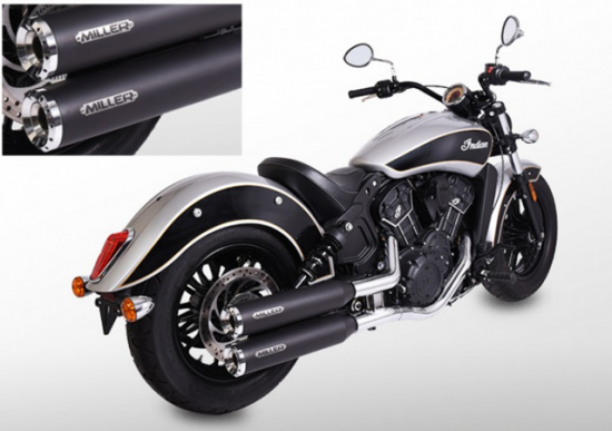 MILLER "YUMA" Auspuffanlage / schwarz / Indian Scout / ABE