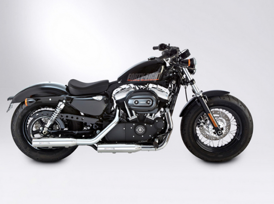 Sale: MILLER 2-2 Harley Sportster XL 1200 / SlipOn Auspuffanlage / silber / SILVERADO I / 2004 - 2013 / EG-BE