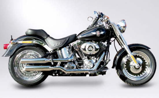 MILLER - 2-2 SlipOn Auspuff - Hunter / silber / Harley Softail Slim / S / EG-BE