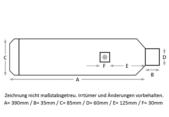 Preview: MILLER Universal Endschalldämpfer EVO6Eco / KAT / schwarz / 85 / 390 / 60 mm / ABE