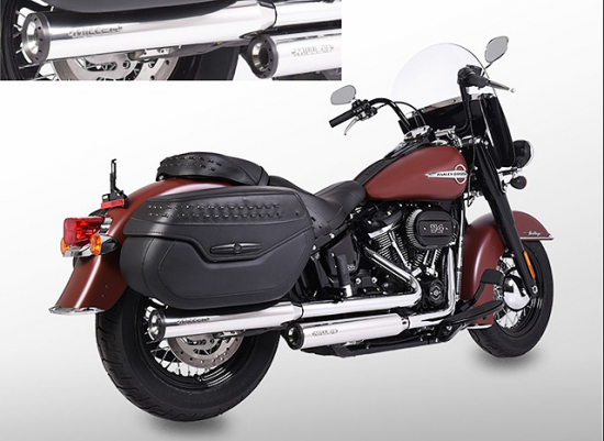 MILLER 2-2 - Indipendence - silber - Euro 4 / HD Softail Heritage Classic - SlipOn / 107/114 CUI  / EG-BE