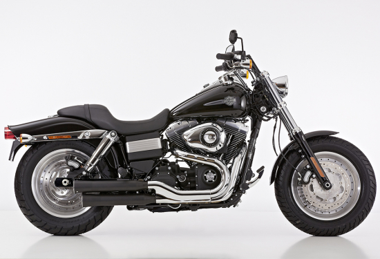 EURO 3: FALCON Double Groove - SlipOn / black / HD Dyna Fat Bob / 2006 - 16 / ABE