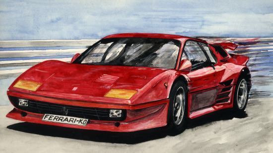 FERRARI RED - Helderheit - Druck auf Künstlerpapier / limitiert / 90 x 50 cm