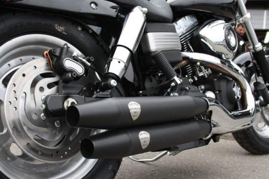 SALE: PENZL Neo Classic Auspuffset verstellbar / black / Harley Dyna Fat Bob + Wideglide / 06 - 16 /ABE