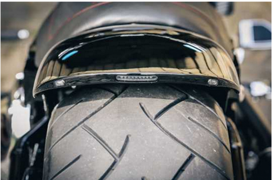TB HECKFENDER Steel / FatBoy, Breakout & FXDR / 260 mm / 21" Rad / ab 2018 / mit Rücklicht / Tüv