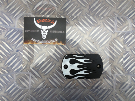 PW BREMSDECKEL Mastercover "FLAME" / YAM XVS 650/1100/950/1300 Bicolor