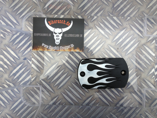 PW BREMSDECKEL Mastercover "FLAME" / YAM XVS 650/1100/950/1300 Bicolor