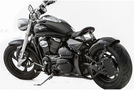 MB Bobber-Schwingsattel + Rahmenplatten-Set / mit Federn / black / Suzuki M 800 Intruder