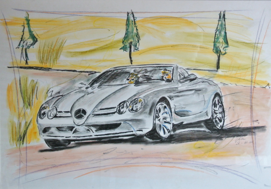 Kunstdruck MERCEDES CLK - Helderheit / auf Leinwand / limitiert / 75 x 50 cm