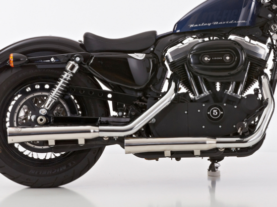 Falcon Double Groove Slip On / KAT / VA poliert / HD Sportster XL 883/1200 / ab 2014 / ABE
