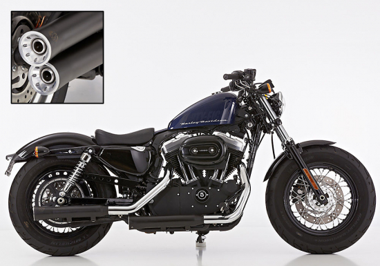 Falcon Double Groove / Slip On  / black / HD Sportster XL 883/1200 / ab 2014 / ABE