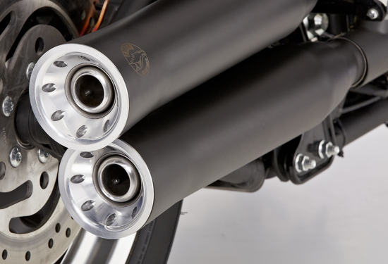 Preview: Falcon Double Groove / Slip On  / black / HD Sportster XL 883/1200 / ab 2014 / ABE