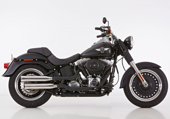 Euro5: FALCON Double Groove - EU 5 / Slip On / poliert / HD Softail Heritage / Fat Boy 114 (FLFBS)  ab 2021 / ABE